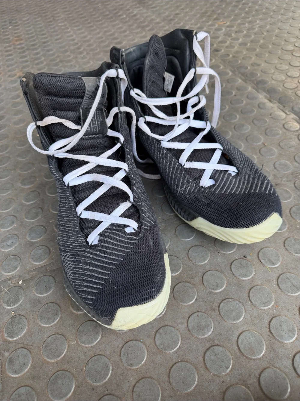 Addidas Men’s High-Top Athletic Sneakers with White Laces